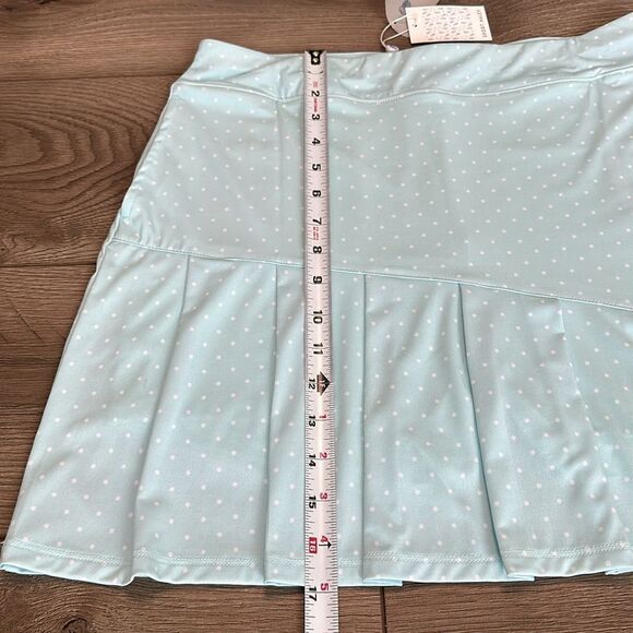 Sport Haley 17” High Rise Pleated Blue Dot Golf Skirt Size Medium - Picture 9 of 11